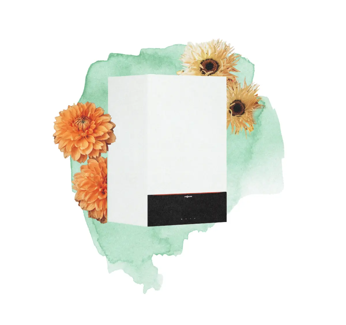 Ilustracja kotła grzewczego z zewnątrz