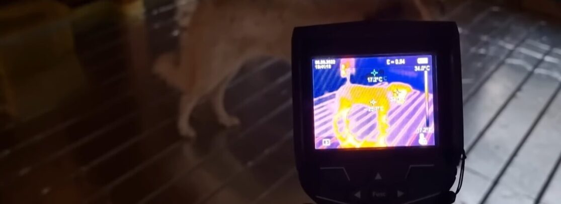 Szybko nagrzewające się suche ogrzewanie podłogowe Sander System widziane przez kamerę termowizyjną